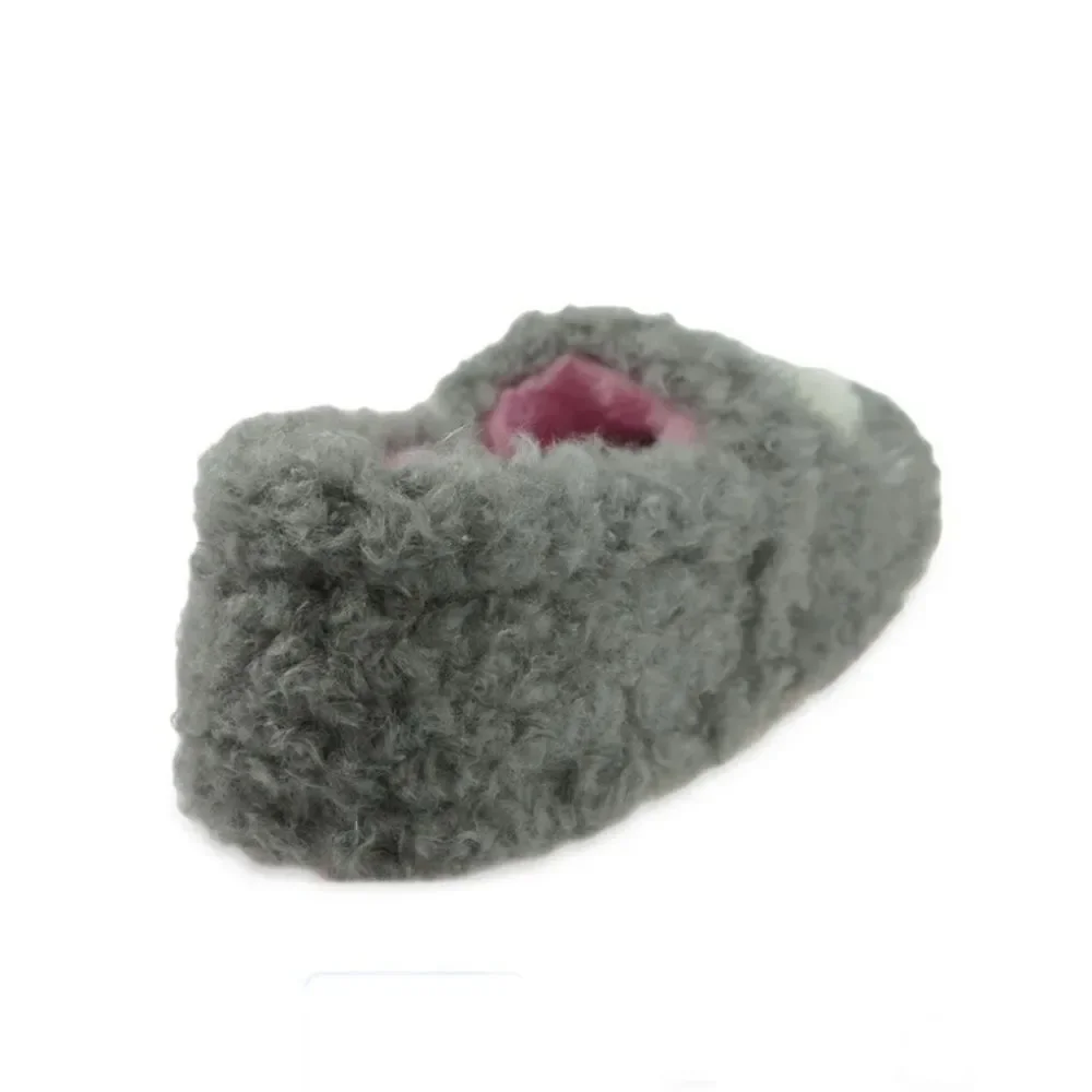 Toddler Girls Sherpa Faux Fur Fuzzy Heart Slippers Shoes Size 11/12